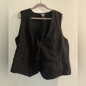 J. Jill black linen vest.